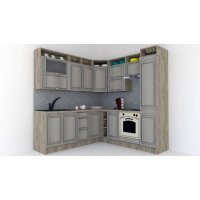Bucatarie de Colt LEEA ART CORNER FRONT MDF ROSA 220-220 A DR. K002 / decor 227