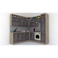 Bucatarie de Colt LEEA ART CORNER FRONT MDF ROSA 220-220 A DR. K002 / decor 247