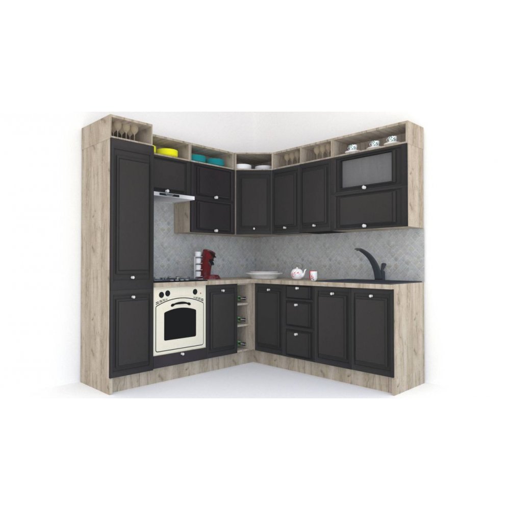 Bucatarie de Colt LEEA ART CORNER FRONT MDF OLDER 220-220 A ST. K002 / decor 225