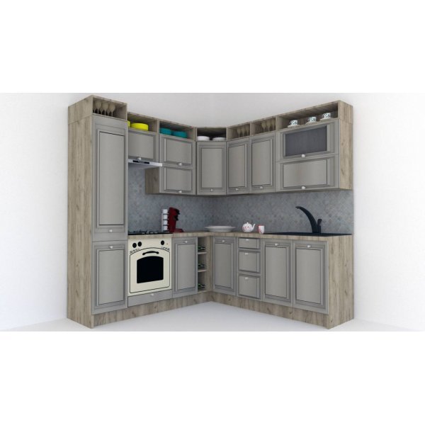 Bucatarie de Colt LEEA ART CORNER FRONT MDF OLDER 220-220 A ST. K002 / decor 227