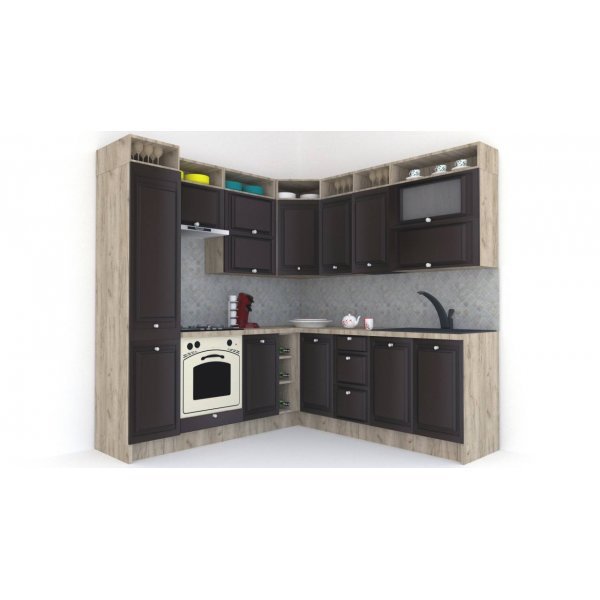 Bucatarie de Colt LEEA ART CORNER FRONT MDF PORTAL 220-220 A ST. K002 / decor 176