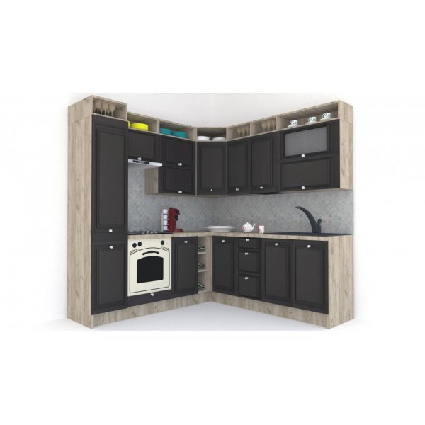 Bucatarie de Colt LEEA ART CORNER FRONT MDF PORTAL 220-220 A ST. K002 / decor 225