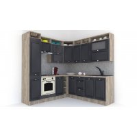 Bucatarie de Colt LEEA ART CORNER FRONT MDF PORTAL 220-220 A ST. K002 / decor 266