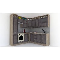 Bucatarie de Colt LEEA ART CORNER FRONT MDF ROSA 220-220 A ST. K002 / decor 247