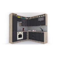 Bucatarie de Colt LEEA ART CORNER FRONT MDF ROSA 220-220 A ST. K002 / decor 258