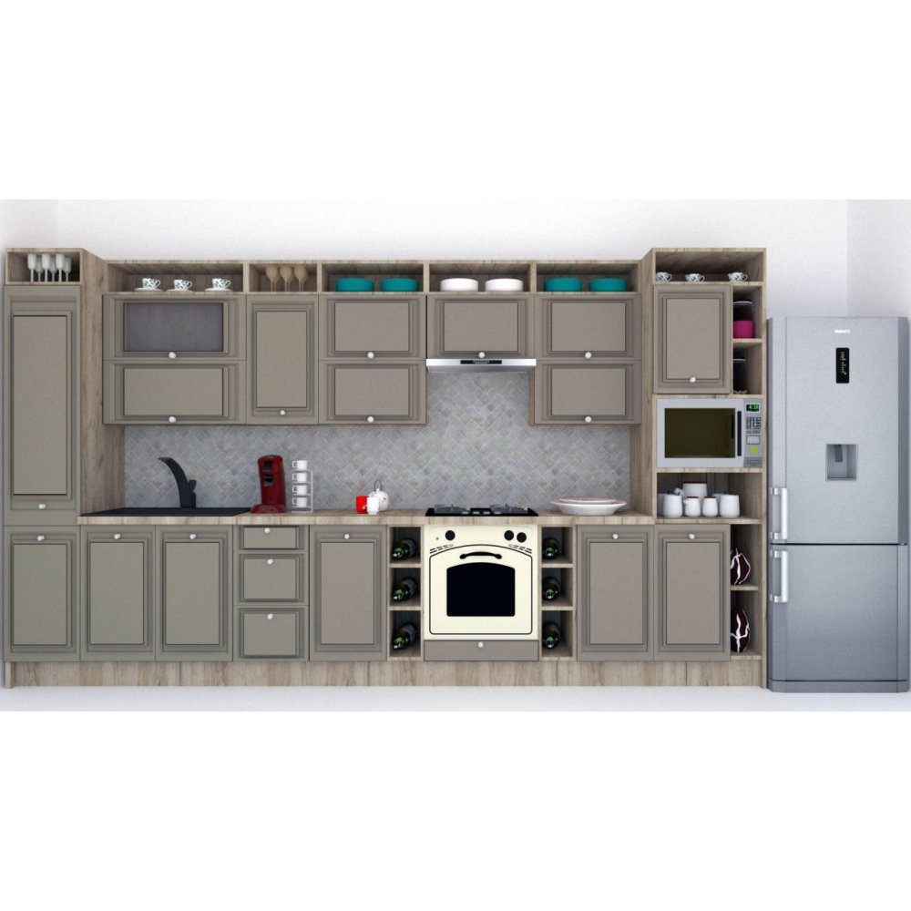 Bucatarie LEEA ART FRONT MDF SPARX 400 K002 / decor 200