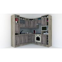 Bucatarie de Colt LEEA ART CORNER FRONT MDF PORTAL 220-220 B DR. K002 / decor 213