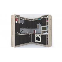 Bucatarie de Colt LEEA ART CORNER FRONT MDF PORTAL 220-220 B DR. K002 / decor 244