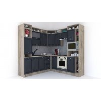 Bucatarie de Colt LEEA ART CORNER FRONT MDF PORTAL 220-220 B DR. K002 / decor 266