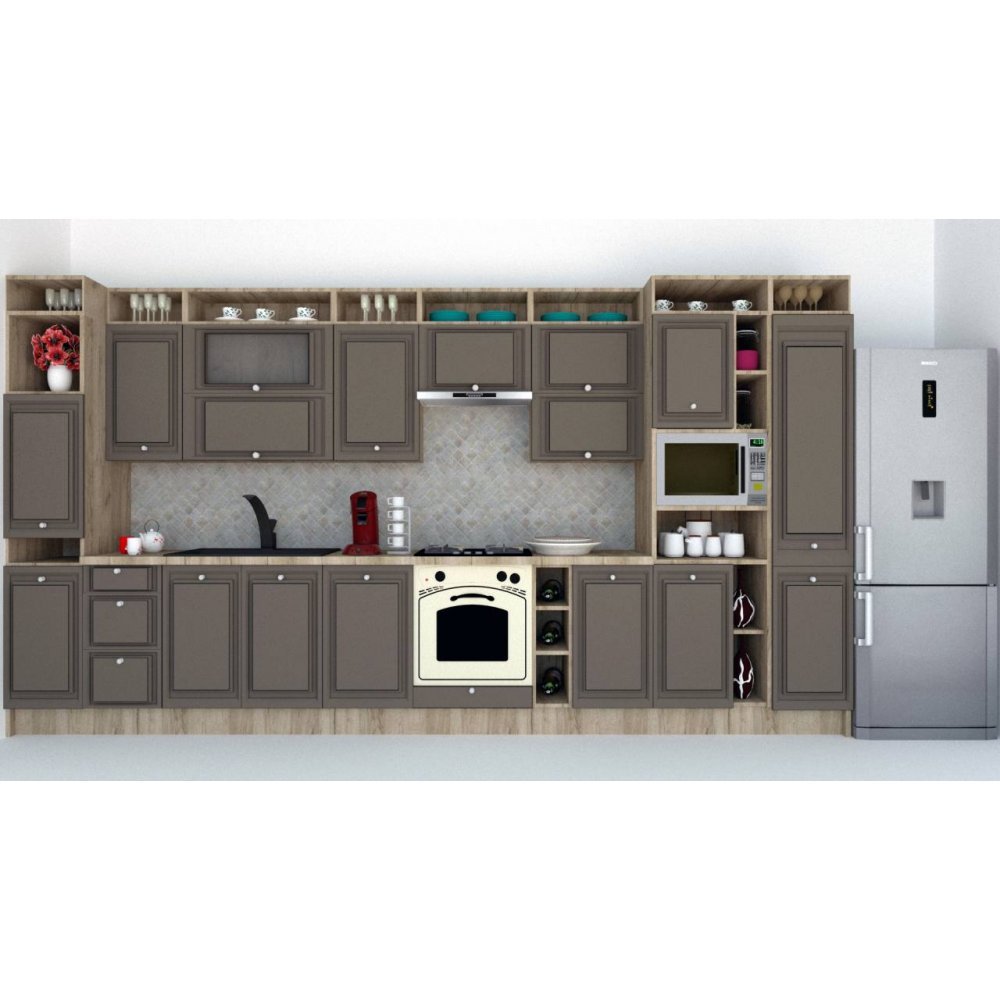 Bucatarie LEEA ART FRONT MDF SPARX 420 K002 / decor 218 Bucatarie LEEA ART FRONT MDF SPARX 420 K002 / decor 218