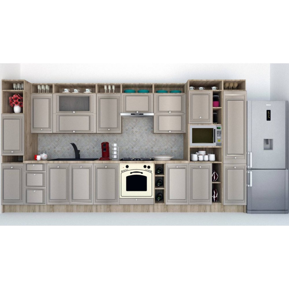 Bucatarie LEEA ART FRONT MDF SPARX 420 K002 / decor 227