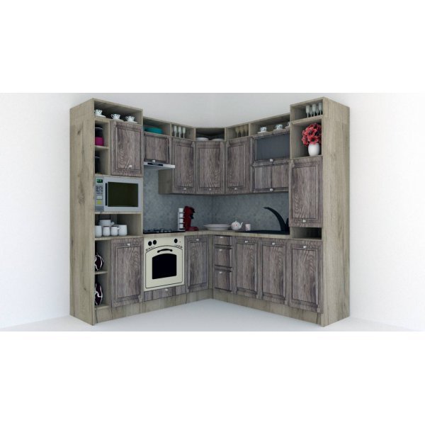 Bucatarie de Colt LEEA ART CORNER FRONT MDF PORTAL 220-220 B ST. K002 / decor 213