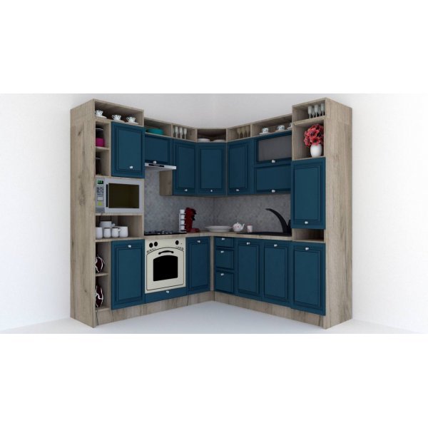 Bucatarie de Colt LEEA ART CORNER FRONT MDF PORTAL 220-220 B ST. K002 / decor 259