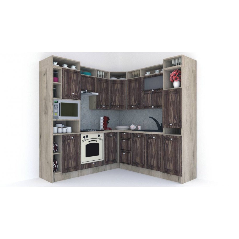 Bucatarie de Colt LEEA ART CORNER FRONT MDF ROSA 220-220 B ST. K002 / decor 264 Bucatarie de Colt LEEA ART CORNER FRONT MDF ROSA 220-220 B ST. K002 / decor 264