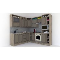 Bucatarie de Colt LEEA ART CORNER FRONT MDF PORTAL 220-240 DR. K002 / decor 200