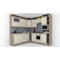 Bucatarie de Colt LEEA ART CORNER FRONT MDF PORTAL 220-240 DR. K002 / decor 242