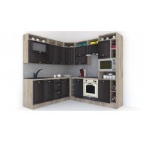 Bucatarie de Colt LEEA ART CORNER FRONT MDF ROSA 220-240 DR. K002 / decor 176