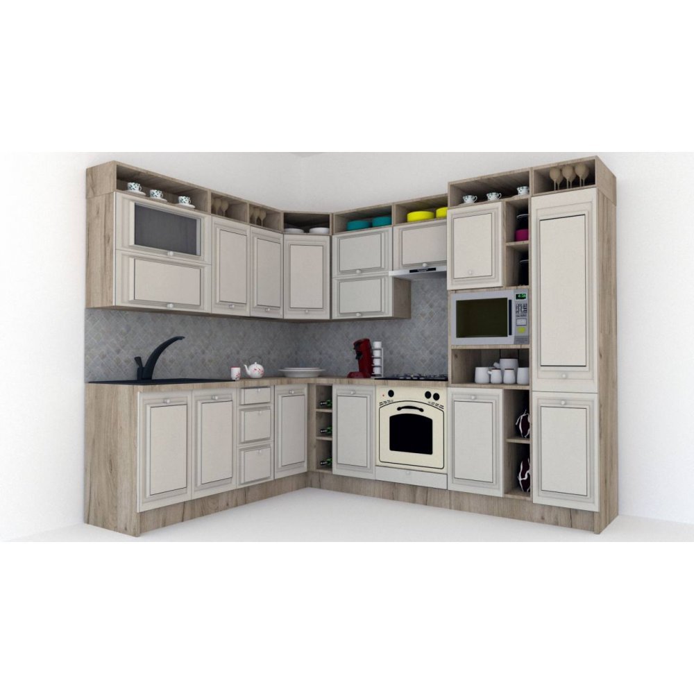 Bucatarie de Colt LEEA ART CORNER FRONT MDF OLDER 220-280 DR. K002 / decor 102