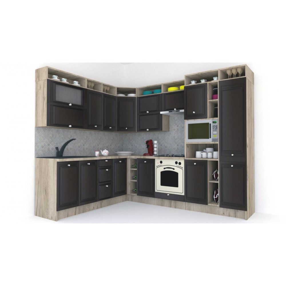 Bucatarie de Colt LEEA ART CORNER FRONT MDF OLDER 220-280 DR. K002 / decor 176