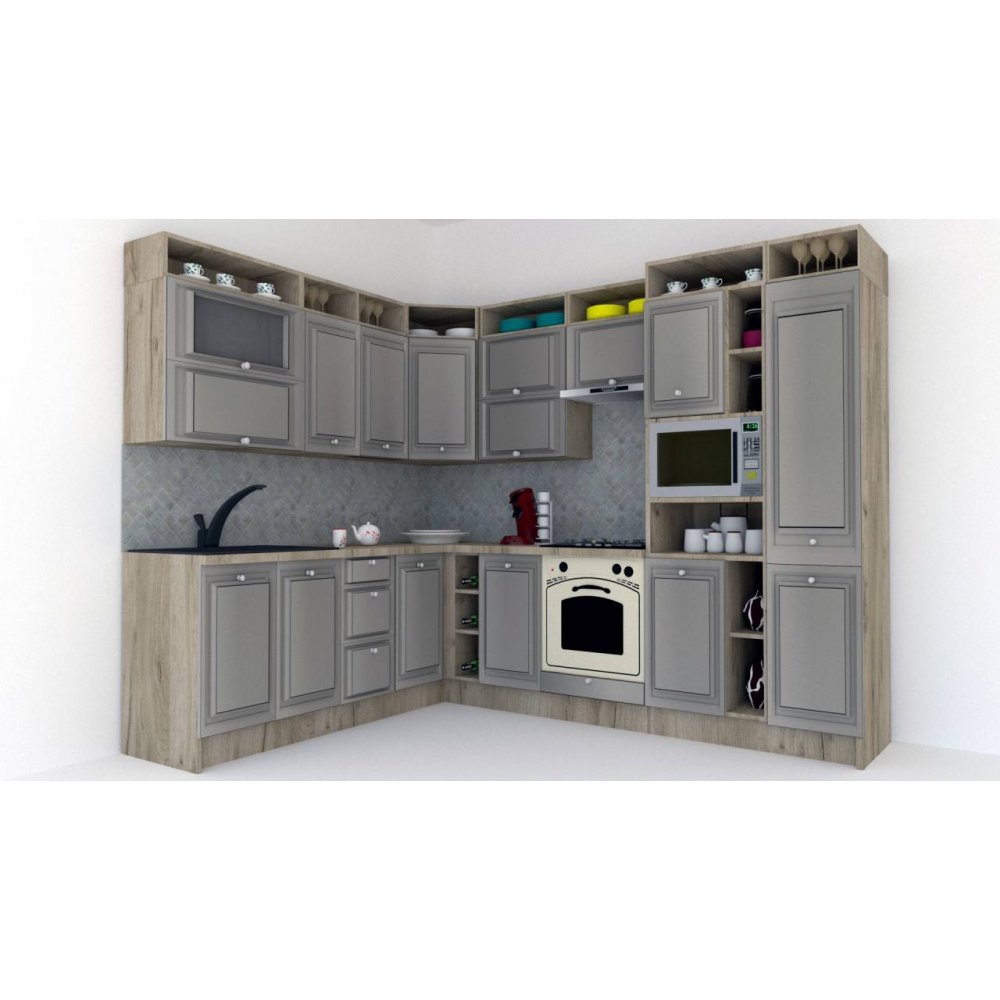 Bucatarie de Colt LEEA ART CORNER FRONT MDF OLDER 220-280 DR. K002 / decor 210