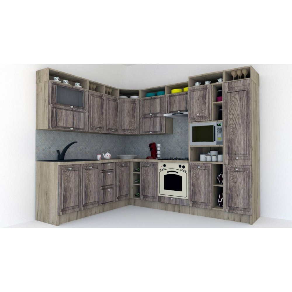 Bucatarie de Colt LEEA ART CORNER FRONT MDF OLDER 220-280 DR. K002 / decor 213