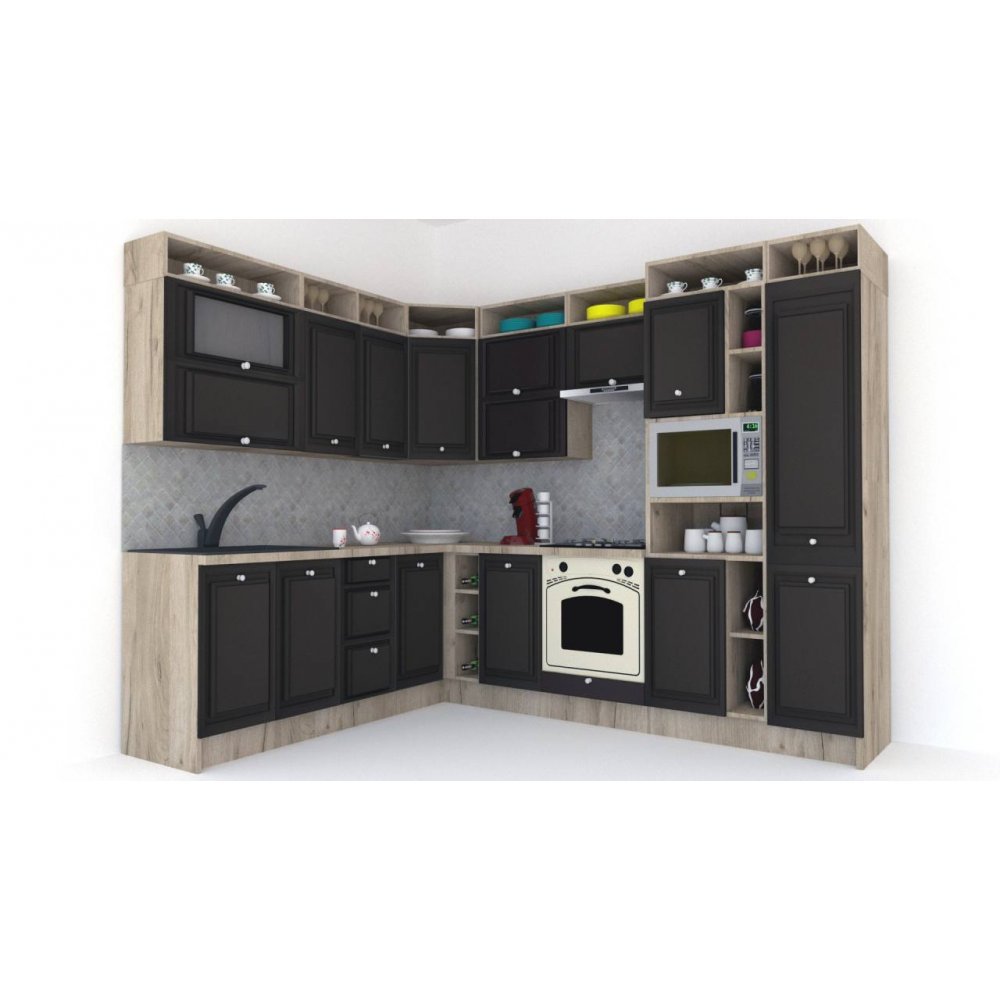 Bucatarie de Colt LEEA ART CORNER FRONT MDF OLDER 220-280 DR. K002 / decor 225
