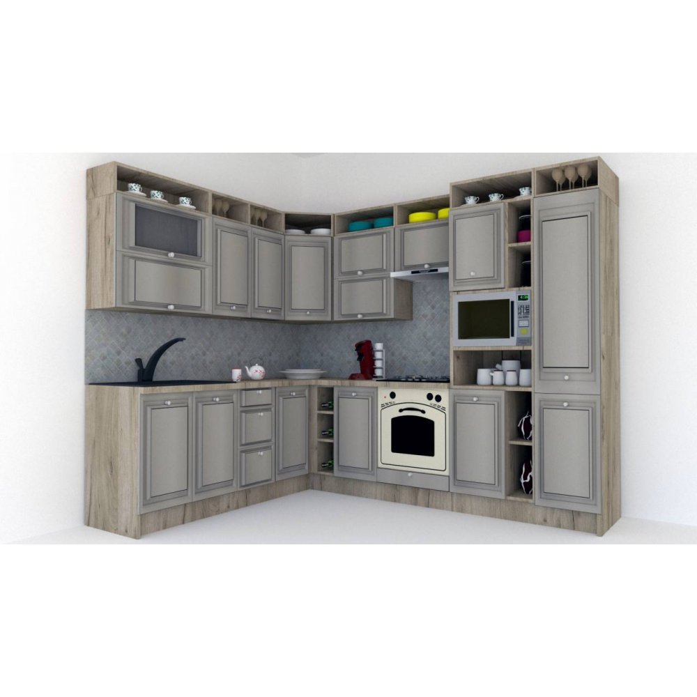 Bucatarie de Colt LEEA ART CORNER FRONT MDF OLDER 220-280 DR. K002 / decor 227
