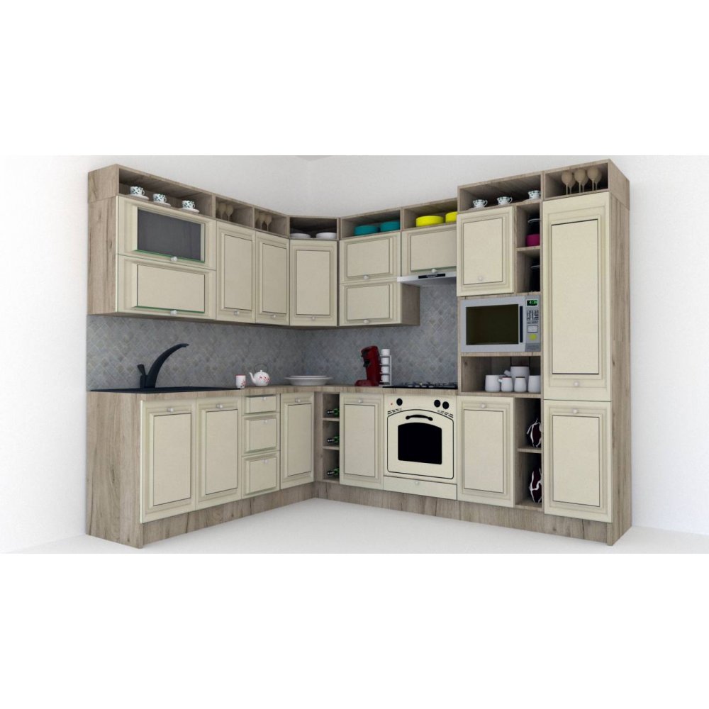Bucatarie de Colt LEEA ART CORNER FRONT MDF OLDER 220-280 DR. K002 / decor 232