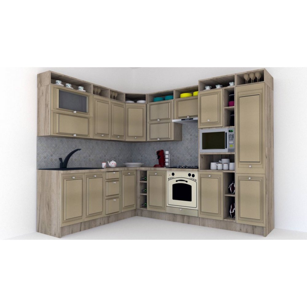 Bucatarie de Colt LEEA ART CORNER FRONT MDF OLDER 220-280 DR. K002 / decor 243