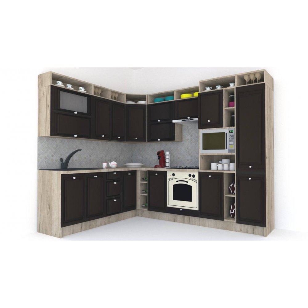 Bucatarie de Colt LEEA ART CORNER FRONT MDF OLDER 220-280 DR. K002 / decor 244