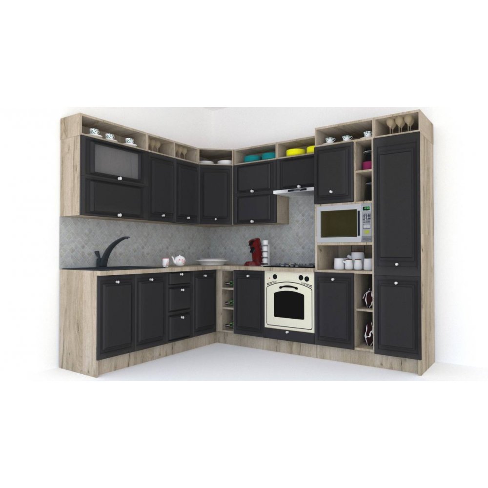 Bucatarie de Colt LEEA ART CORNER FRONT MDF OLDER 220-280 DR. K002 / decor 258