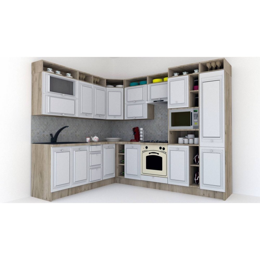 Bucatarie de Colt LEEA ART CORNER FRONT MDF OLDER 220-280 DR. K002 / decor 263