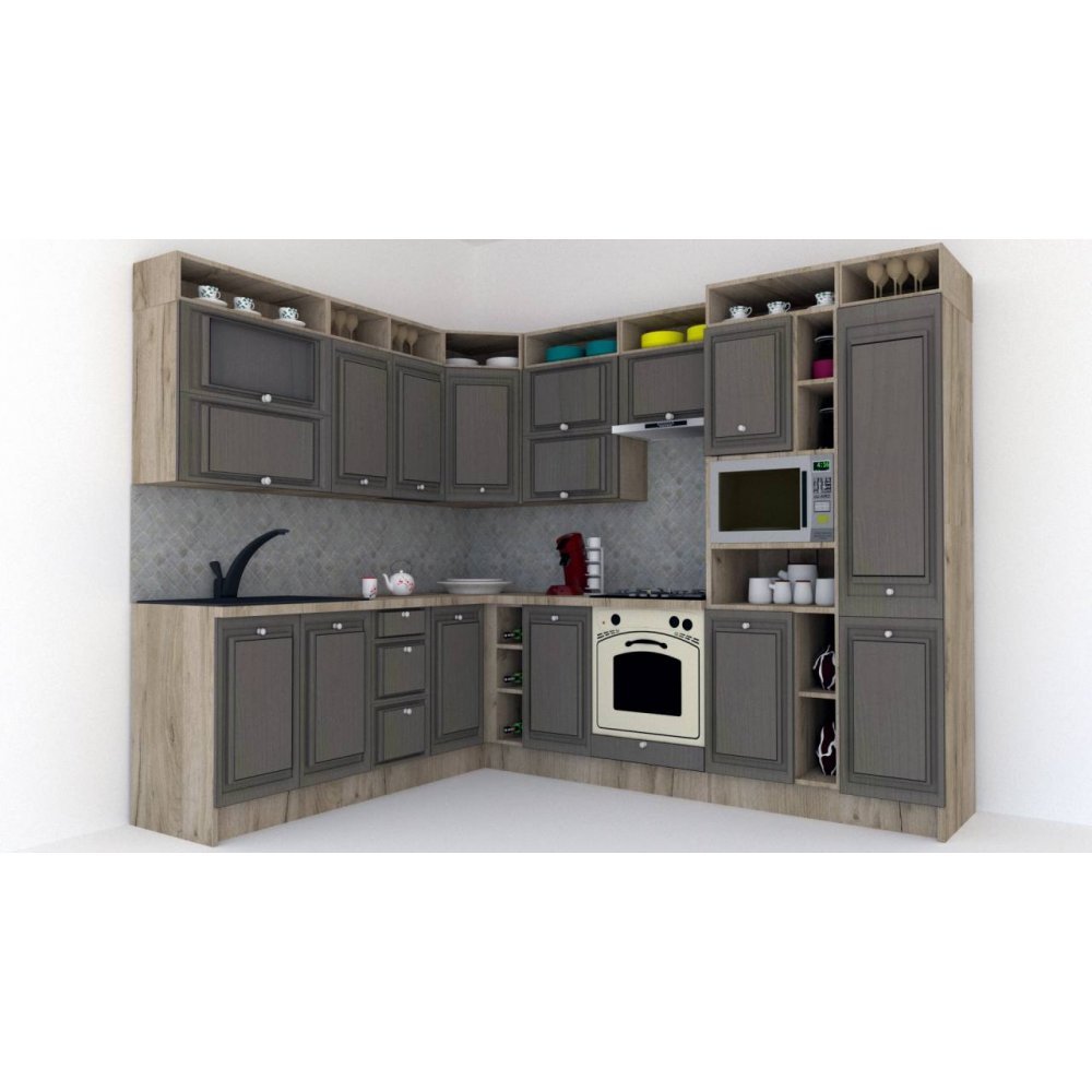 Bucatarie de Colt LEEA ART CORNER FRONT MDF OLDER 220-280 DR. K002 / decor 265