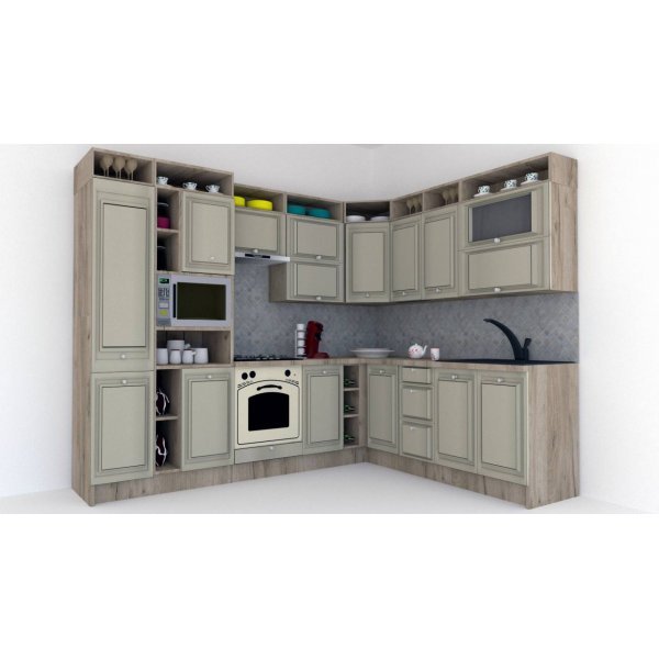 Bucatarie de Colt LEEA ART CORNER FRONT MDF OLDER 220-280 ST. K002 / decor 161