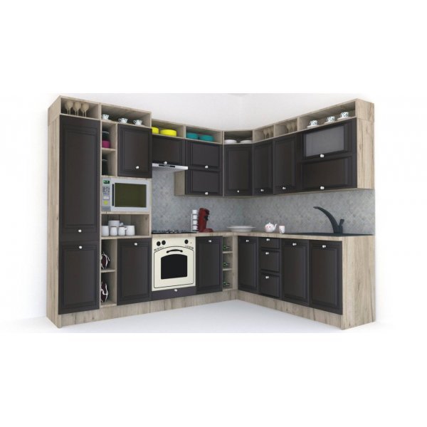 Bucatarie de Colt LEEA ART CORNER FRONT MDF OLDER 220-280 ST. K002 / decor 176
