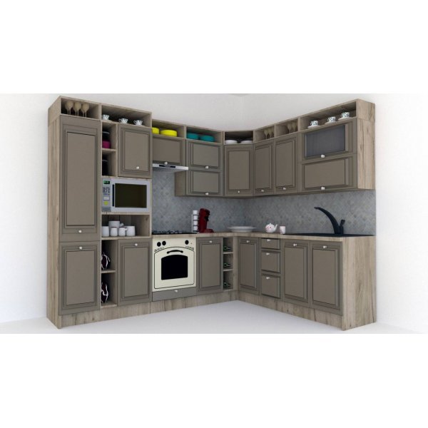 Bucatarie de Colt LEEA ART CORNER FRONT MDF OLDER 220-280 ST. K002 / decor 200