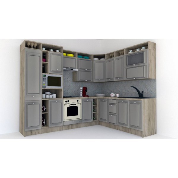 Bucatarie de Colt LEEA ART CORNER FRONT MDF OLDER 220-280 ST. K002 / decor 210