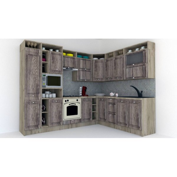 Bucatarie de Colt LEEA ART CORNER FRONT MDF OLDER 220-280 ST. K002 / decor 213