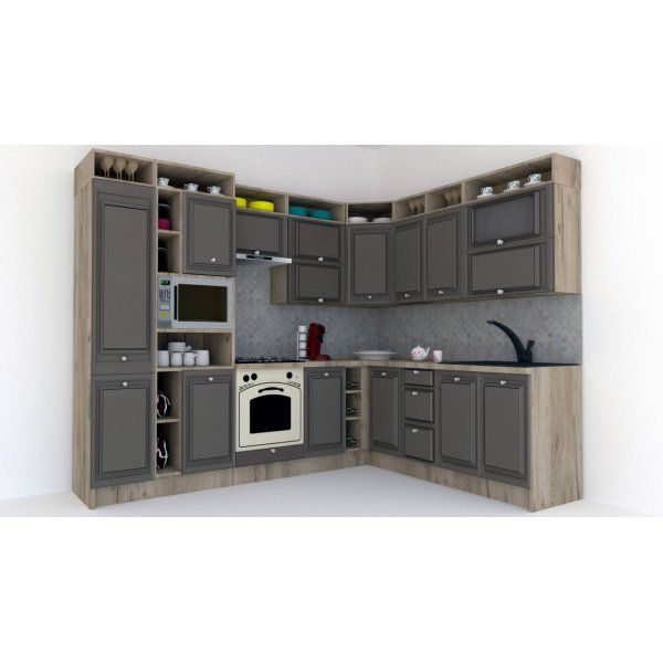 Bucatarie de Colt LEEA ART CORNER FRONT MDF OLDER 220-280 ST. K002 / decor 218