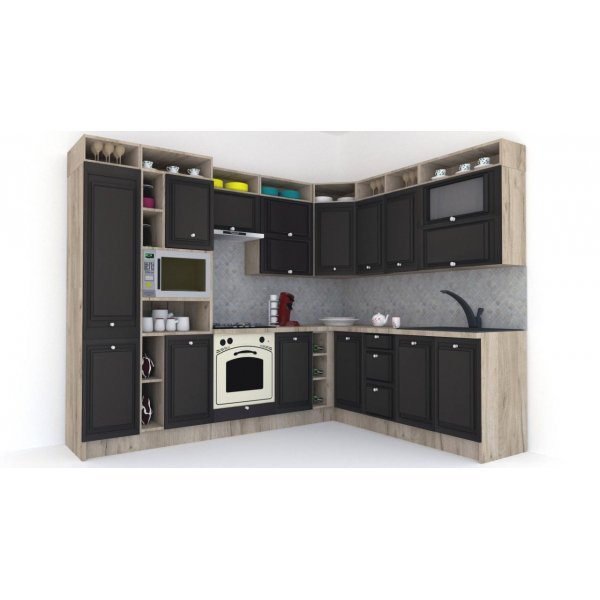 Bucatarie de Colt LEEA ART CORNER FRONT MDF OLDER 220-280 ST. K002 / decor 225