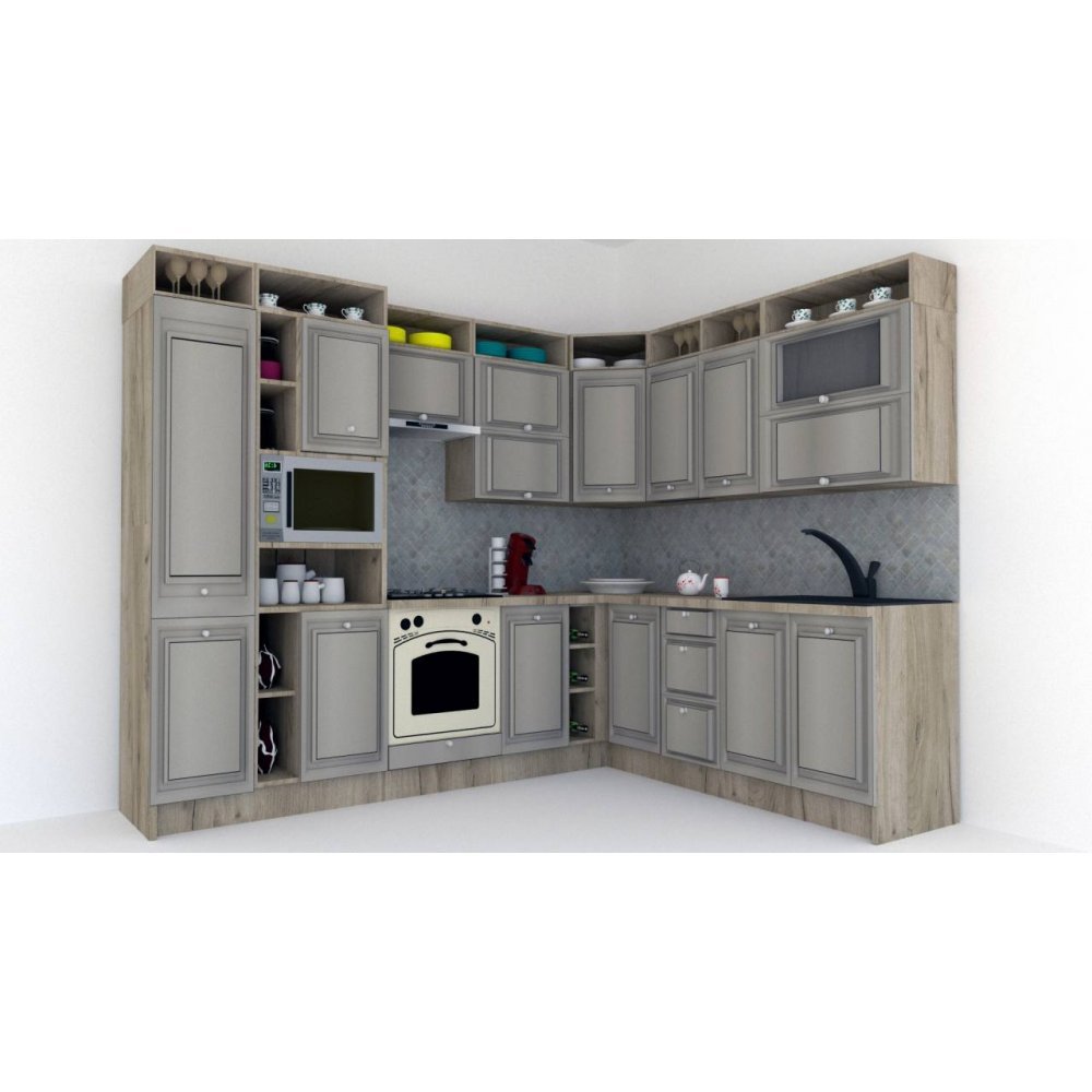 Bucatarie de Colt LEEA ART CORNER FRONT MDF OLDER 220-280 ST. K002 / decor 227