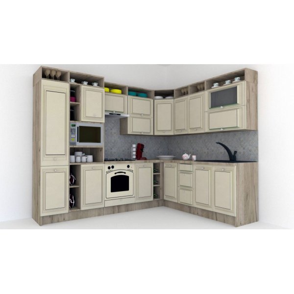 Bucatarie de Colt LEEA ART CORNER FRONT MDF OLDER 220-280 ST. K002 / decor 232