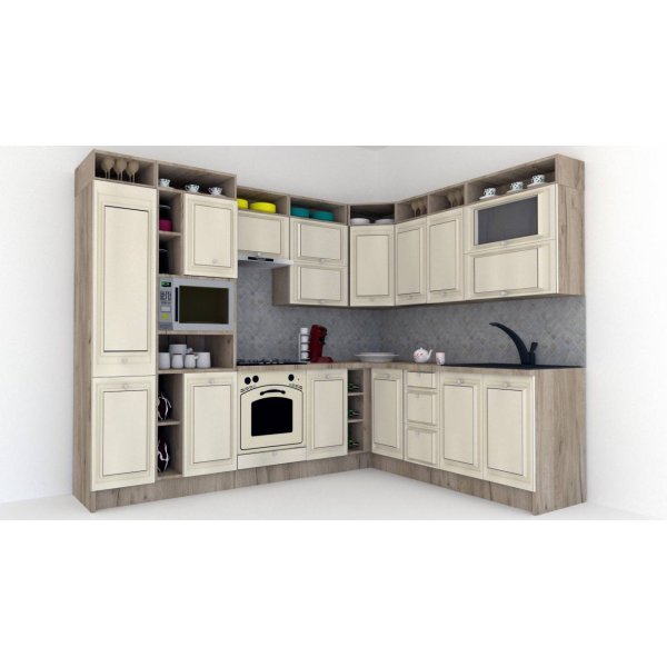 Bucatarie de Colt LEEA ART CORNER FRONT MDF OLDER 220-280 ST. K002 / decor 242