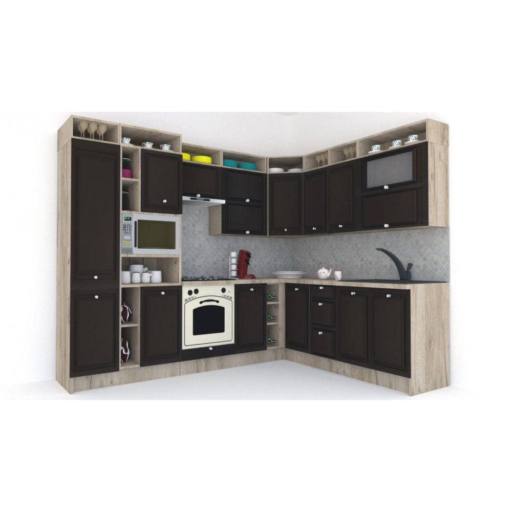 Bucatarie de Colt LEEA ART CORNER FRONT MDF OLDER 220-280 ST. K002 / decor 244