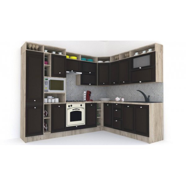 Bucatarie de Colt LEEA ART CORNER FRONT MDF OLDER 220-280 ST. K002 / decor 244