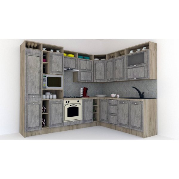 Bucatarie de Colt LEEA ART CORNER FRONT MDF OLDER 220-280 ST. K002 / decor 246