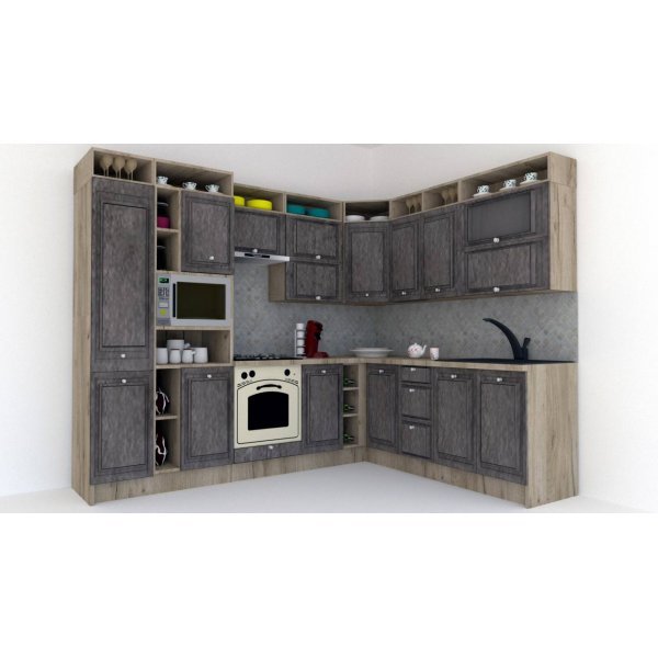 Bucatarie de Colt LEEA ART CORNER FRONT MDF OLDER 220-280 ST. K002 / decor 247