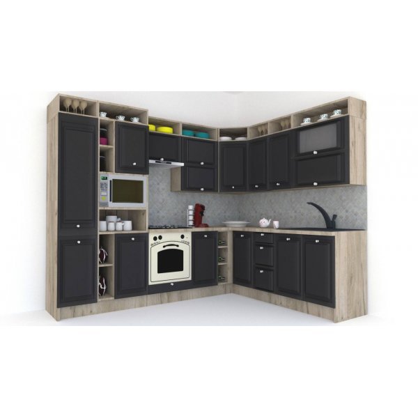 Bucatarie de Colt LEEA ART CORNER FRONT MDF OLDER 220-280 ST. K002 / decor 258