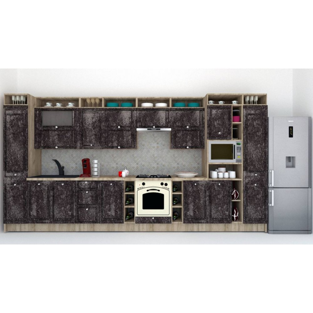 Bucatarie LEEA ART FRONT MDF SPARX 440 K002 / decor 267