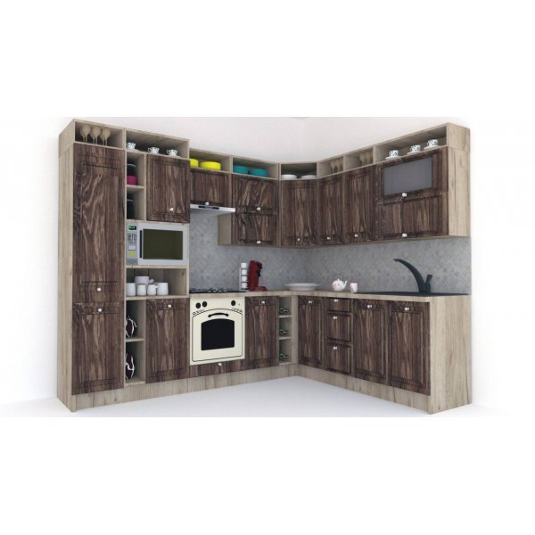 Bucatarie de Colt LEEA ART CORNER FRONT MDF OLDER 220-280 ST. K002 / decor 264